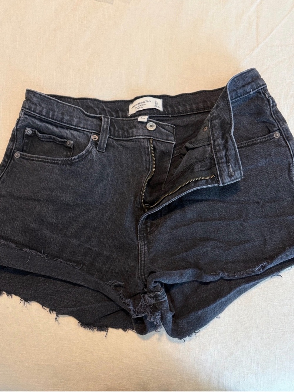 Abercrombie & Fitch Curve Love The Mom Short High Rise Black Waist 31